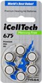 Батарейки для слуховых аппаратов Icelltech №675 60шт 2067560